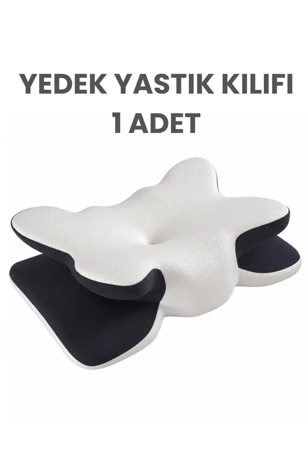 Visco Yastık Yedek Kılıfı — Fermuarlı, Gofre Dokulu