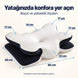 Ergonomik Boyun Destekli Visco Yastık — Çift Yükseklikli, Yıkanabilir Kılıflı