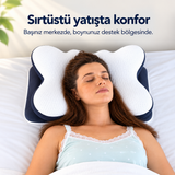 Ergonomik Boyun Destekli Visco Yastık — Çift Yükseklikli, Yıkanabilir Kılıflı