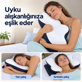 Ergonomik Boyun Destekli Visco Yastık — Çift Yükseklikli, Yıkanabilir Kılıflı