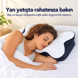 Ergonomik Boyun Destekli Visco Yastık — Çift Yükseklikli, Yıkanabilir Kılıflı