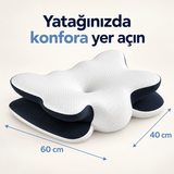 Ergonomik Boyun Destekli Visco Yastık — Çift Yükseklikli, Yıkanabilir Kılıflı